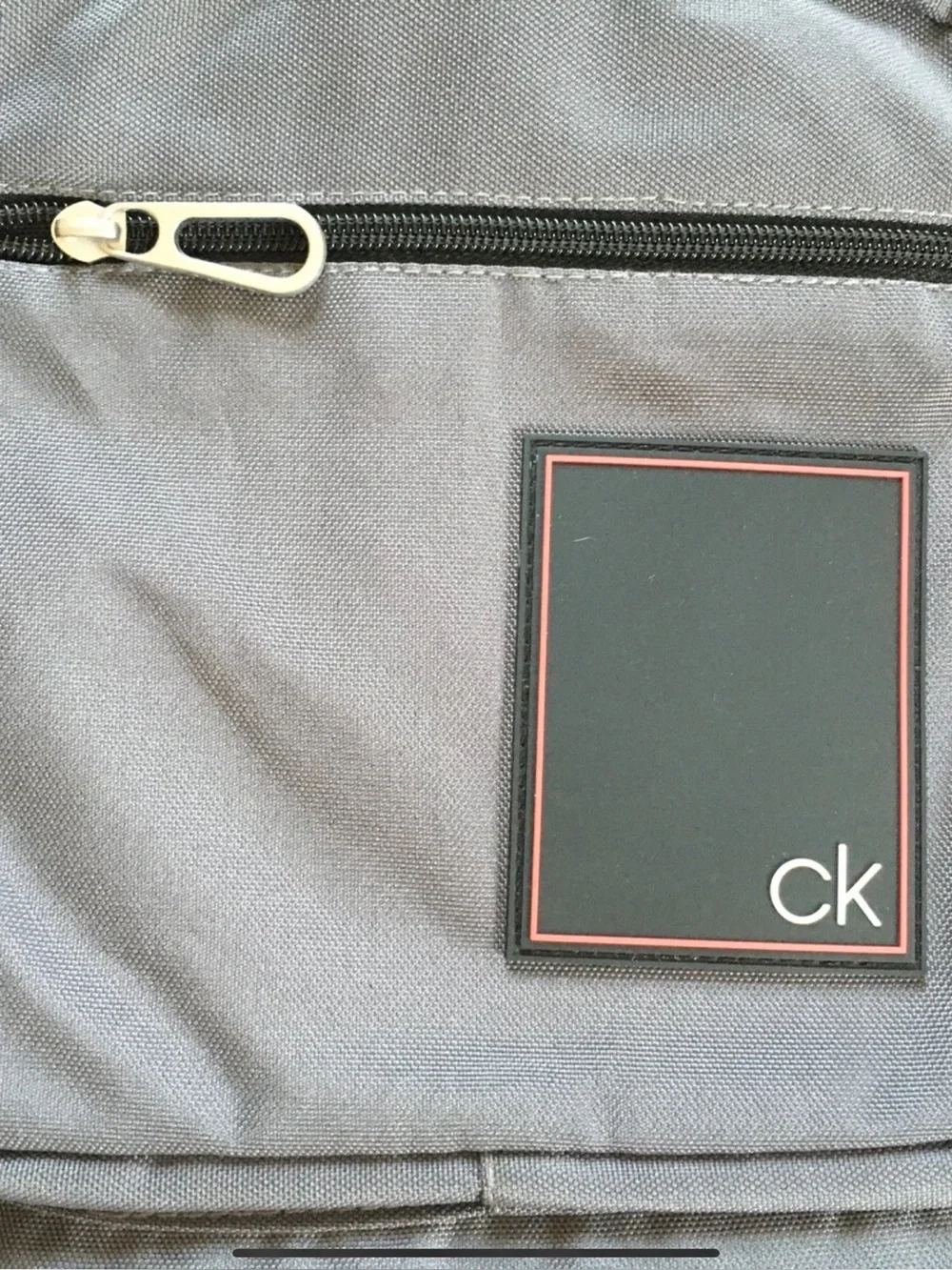 Calvin Klein Gray Backpack with CK Patch